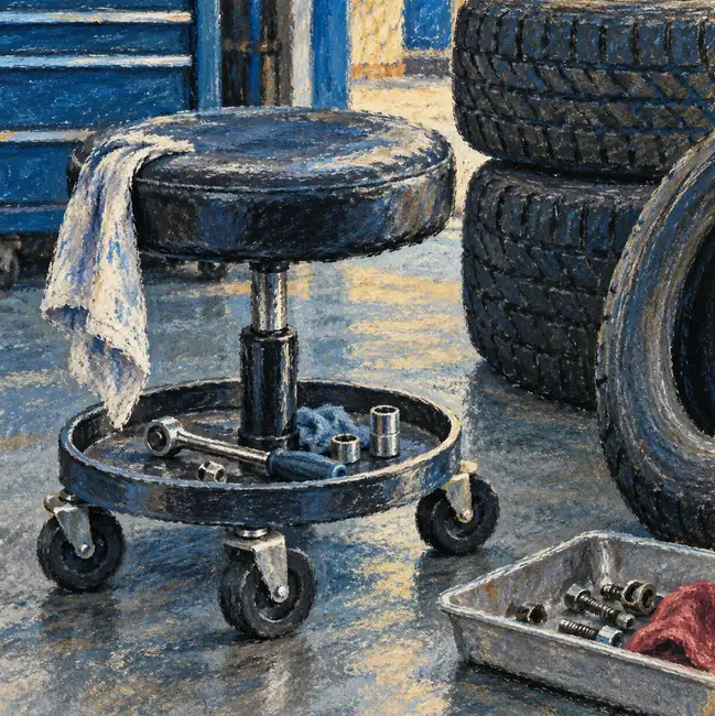 Illustration of auto repair shops equipment and workspace